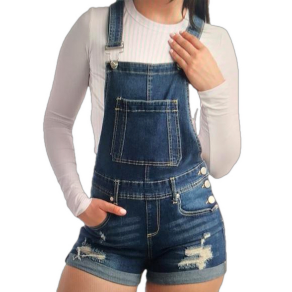 Dollhouse Pants - NWT Dollhouse Shortalls Denim Jean Shorts Sz 8